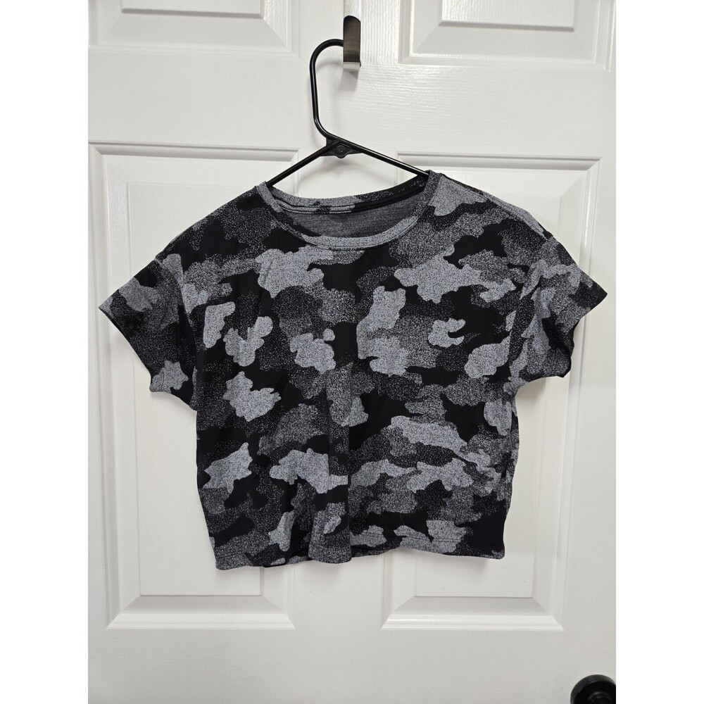 Lululemon Cates Training Tee Heritage Speckle Camo Crop T Shirt 6